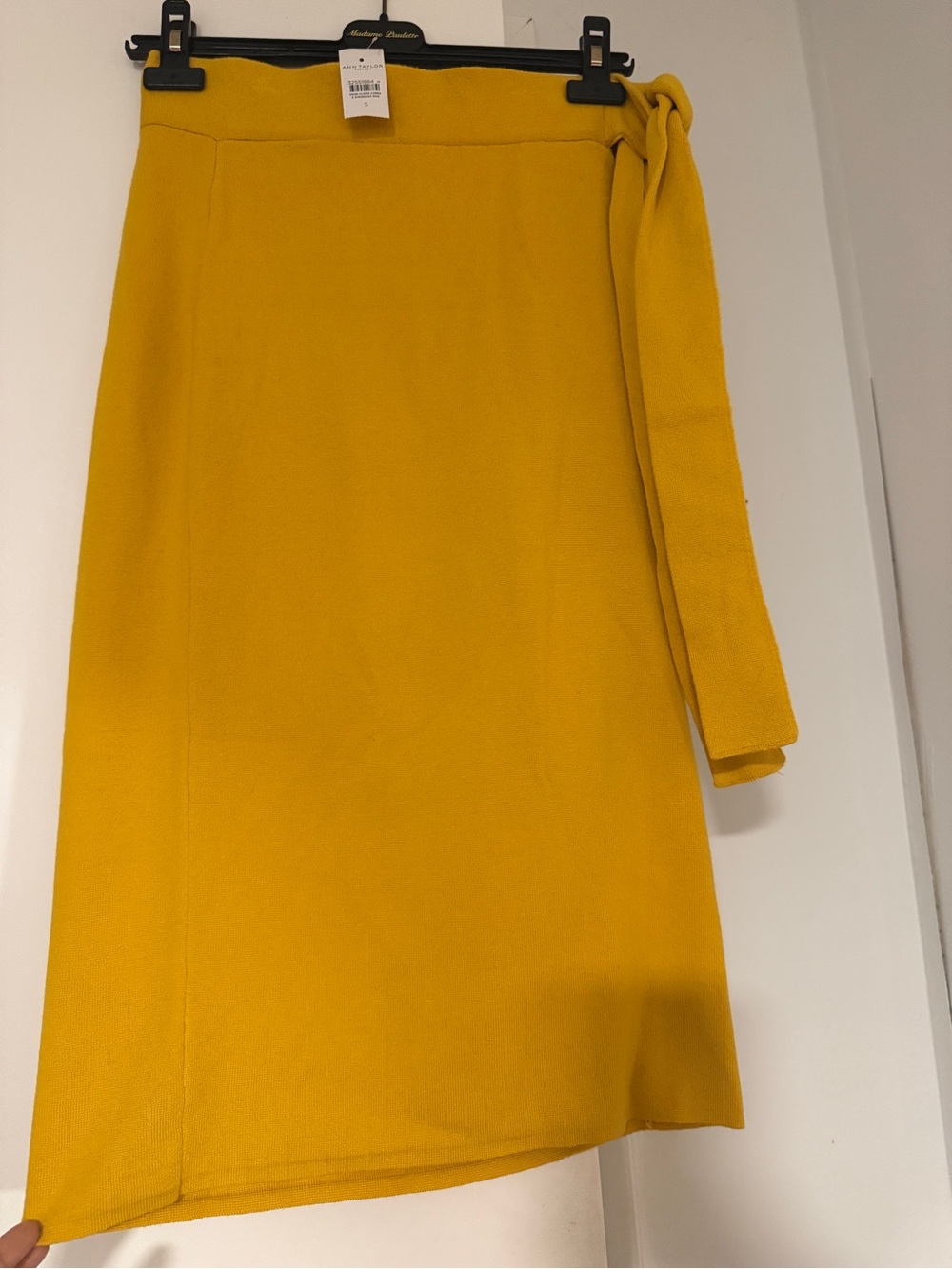 Ann Taylor Factory Yellow Tie-Waist Midi Dress